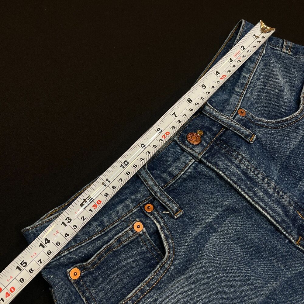 ~ Madewell 28 Denim Shorts Boho Cut-off High Rise Glen Oaks Blue Med Wash - Picture 6 of 13
